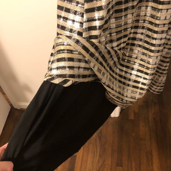 Leslie Fay black and gold dress - Picture 3 of 4